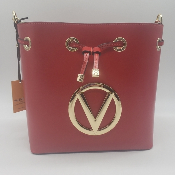 558- Valentino By Mario Valentino Karl Forever Red Made In Italy NWT - Picture 2 of 13